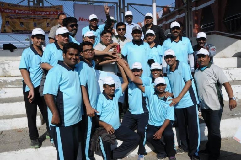 Celebrating the victory : AOP Ahmedabad cricket match